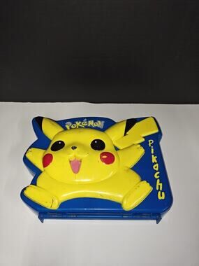 Pokemon Pikachu Nintendo Rose Art Plastic Carrying Case Vintage Collectible 1999